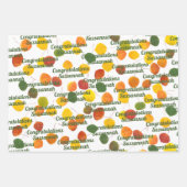 退職秋の色《植物》アスペン葉カスタム ラッピングペーパーシート (正面)