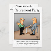 退職笑わされるパーティの招待状 招待状 (正面/裏面)