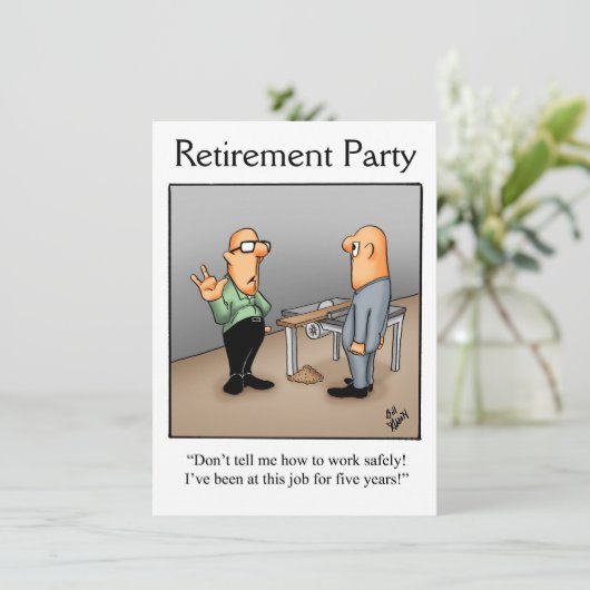 退職笑わされるパーティの招待状 招待状 (スタンド正面)