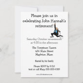 退職笑わされるパーティの招待状 招待状 (裏面)