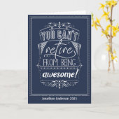 退職素晴らしタイポグラフィブルー除·売却 カード (黄色い花)