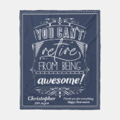 退職素晴らし青モダン退職引用文 フリースブランケット (正面)