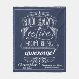 退職素晴らし青モダン退職引用文 フリースブランケット