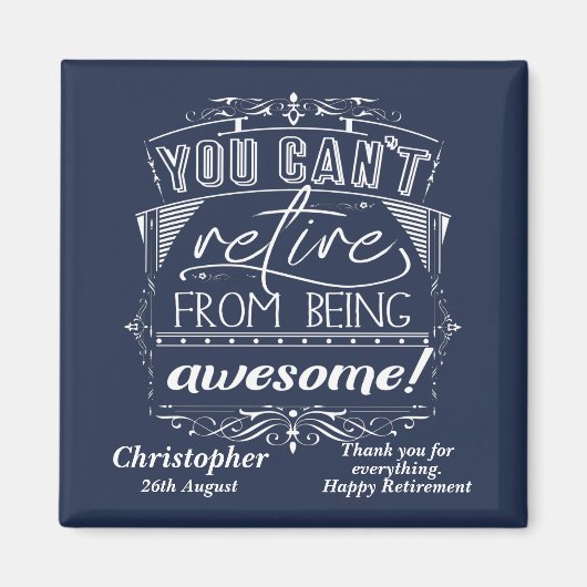 退職素晴らし青モダン退職引用文 マグネット (正面)