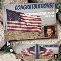 退職素朴米国国旗のカスタム写真