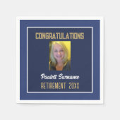 退職者おめでとう!フォトリタイアナプキン スタンダードカクテルナプキン (正面)