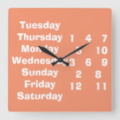 退職者のための時計は何でも、何時でも スクエア壁時計 (正面)
