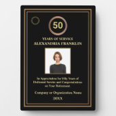 退職者の勤続年数の写真賞 フォトプラーク (正面)