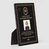 退職者の勤続年数の写真賞 フォトプラーク (側面)