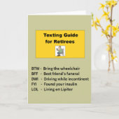 退職者メールや文字を打つガイド カード (黄色い花)