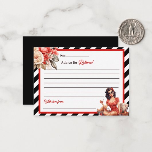 退職者退職したカードの凡例ピンナップアドバイス ノートカード (正面/裏面インサイチュ)