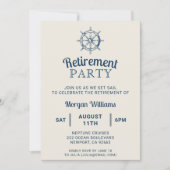 退職艇パーティー船用車輪航海の 招待状 (正面)