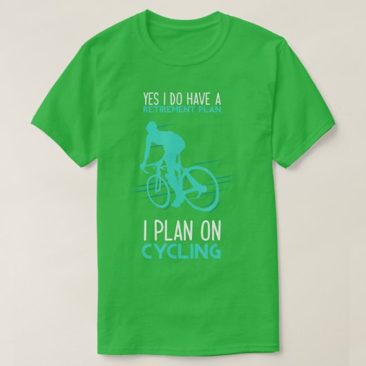 退職計おもしろい画サイクリング自転車ギフト Tシャツ (デザイン正面)