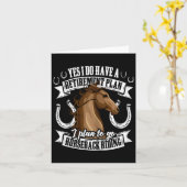 退職計画おもしろい乗馬馬馬馬術 カード (黄色い花)