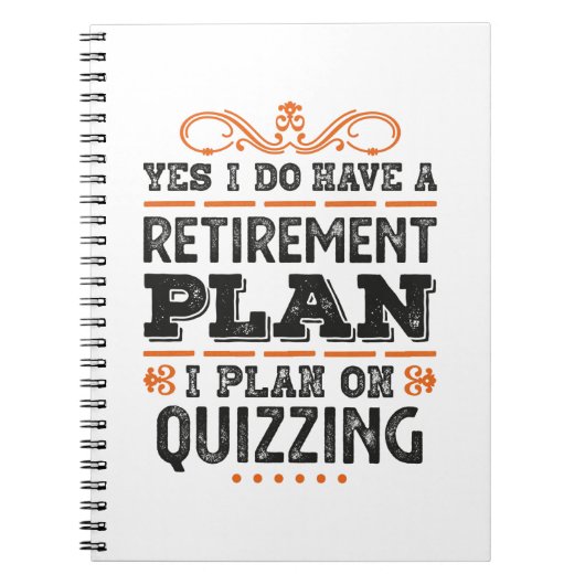 退職計画クイズおもしろいギフト ノートブック (正面)