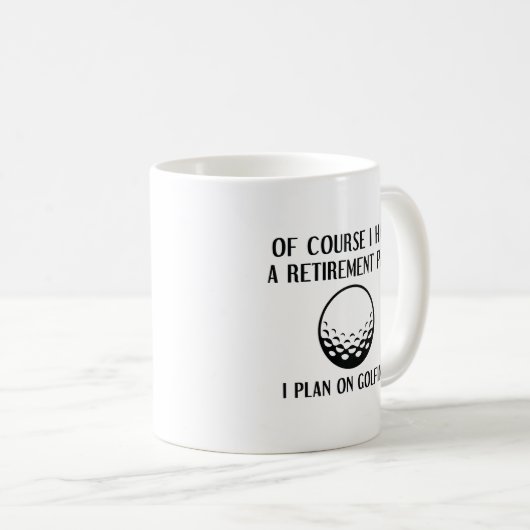 退職計画ゴルフ コーヒーマグカップ (正面右)
