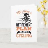 退職計画サイクリングサイクリストのギフトパパ カード (黄色い花)