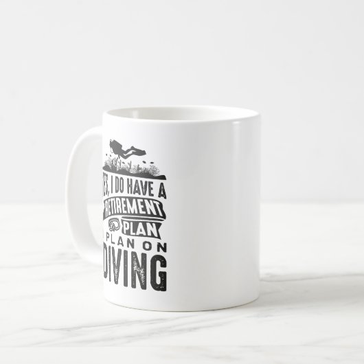 退職計画ダイビング コーヒーマグカップ (正面左)