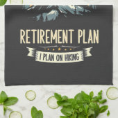 退職計画ハイキングおもしろいパパアウトドアハイキング キッチンタオル (折り畳み)