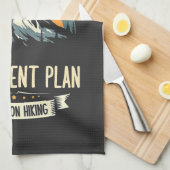 退職計画ハイキングおもしろいパパアウトドアハイキング キッチンタオル (四つ折り)