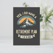 退職計画ハイキングおもしろいパパアウトドアハイキング サンキューカード (スタンド正面)