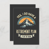 退職計画ハイキングおもしろいパパアウトドアハイキング サンキューカード (正面/裏面)