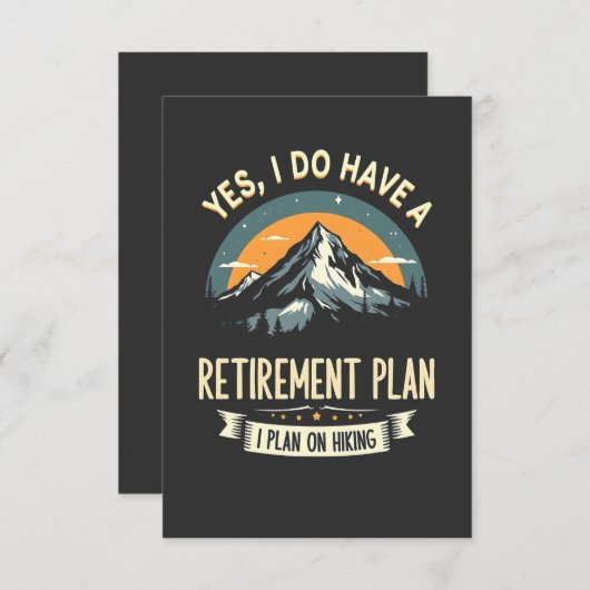 退職計画ハイキングおもしろいパパアウトドアハイキング サンキューカード (正面/裏面)