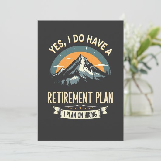 退職計画ハイキングおもしろいパパアウトドアハイキング 招待状 (スタンド正面)