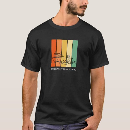 退職計画魚釣りギフト Tシャツ (正面)