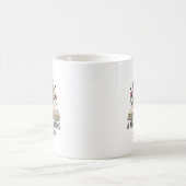 退職記念の新しい章の本の花のデザイン コーヒーマグカップ (中央)
