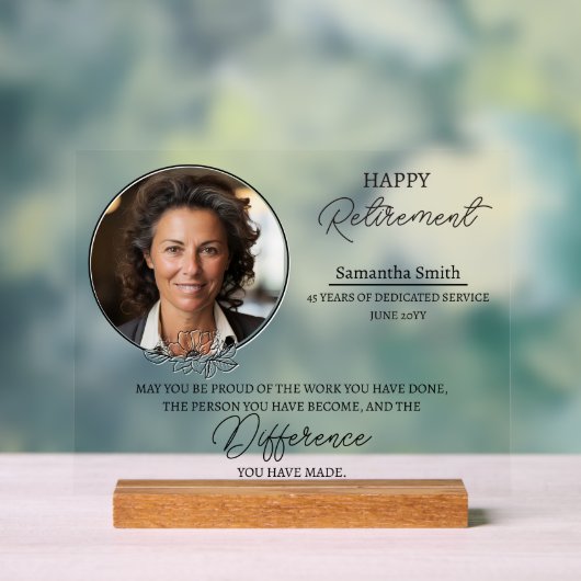 退職記念 アクリルサイン (ニュートラル)