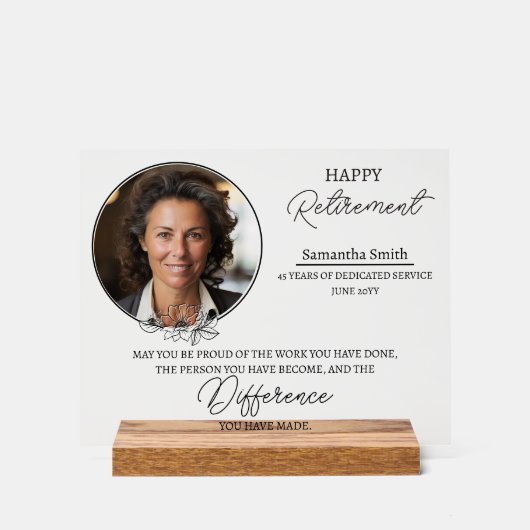 退職記念 アクリルサイン (正面)