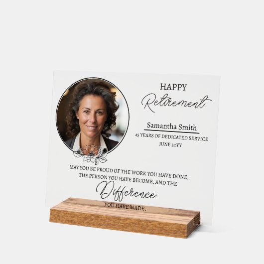 退職記念 アクリルサイン (傾斜)