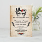 退職誕生日スカル招待状ハロウィーンバラ 招待状 (スタンド正面)