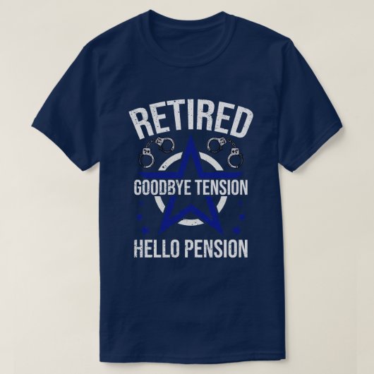 退職警おもしろい察年金警退職した察オフ Tシャツ (デザイン正面)