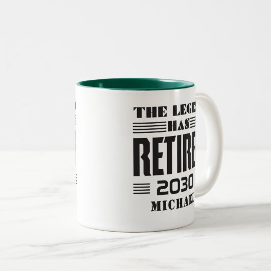 退職警パーソナライズされた察の主任退職した ツートーンマグカップ (正面右)