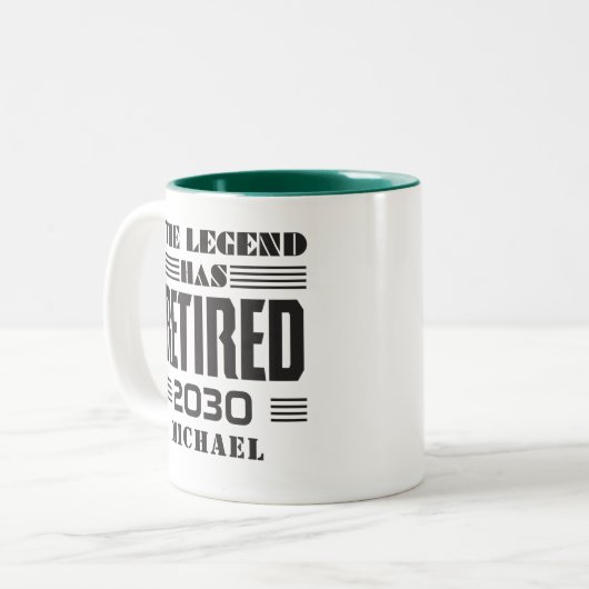 退職警パーソナライズされた察の主任退職した ツートーンマグカップ (正面左)