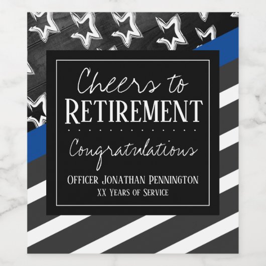 退職警察官応援 ワインラベル (シングルラベル)