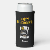 退職退職したパーティーのゴルフ警察官 スリム缶クーラー (Seltzer正面)