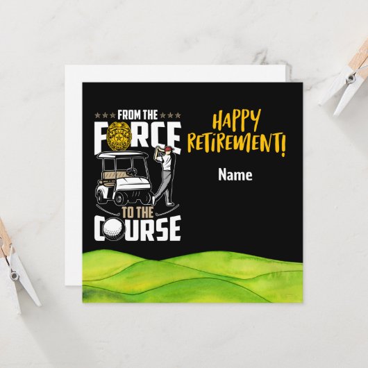 退職退職した用ゴルフ警察官 カード (正面/裏面インサイチュ)