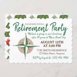 退職遠くにパーティー新方位コンパス 招待状