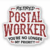 退職郵便作業者はもはや優先郵便配達人 シール (正面)