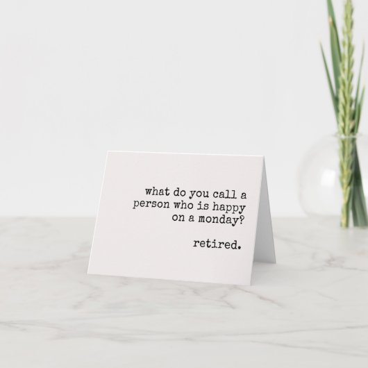 退職金おもしろい票，幸福な退職，おめでとう サンキューカード (正面)