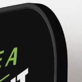 退職金おもしろい黒緑モノグラム ピックルボールラケット (左詳細)