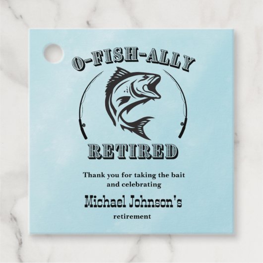退職金のO-Fish関連の退職した魚釣り フェイバータグ (正面)
