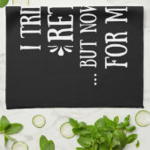 退職金を引き取おもしろいろうとし男性へた キッチンタオル (折り畳み)