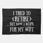 退職金を引き取おもしろいろうとし男性へた キッチンタオル (横)