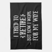 退職金を引き取おもしろいろうとし男性へた キッチンタオル (縦)