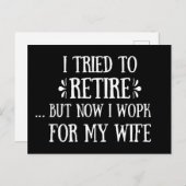 退職金を引き取おもしろいろうとし男性へた シーズンポストカード (正面/裏面)