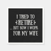 退職金を引き取おもしろいろうとし男性へた スタンダードカクテルナプキン (正面)